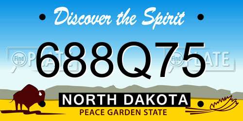 688Q75 North Dakota License Plate