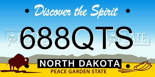 688QTS North Dakota License Plate