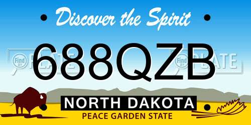 688QZB North Dakota License Plate