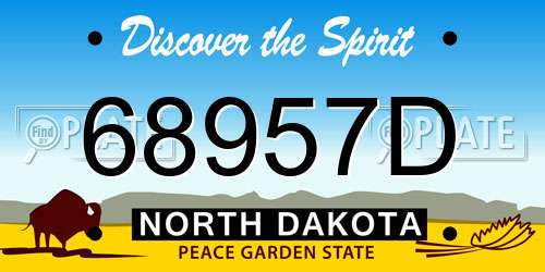 68957D North Dakota License Plate