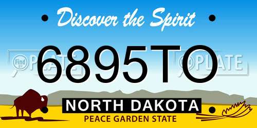 6895TO North Dakota License Plate