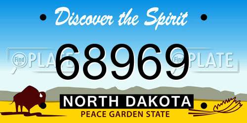 68969 North Dakota License Plate