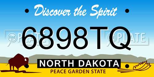 6898TQ North Dakota License Plate
