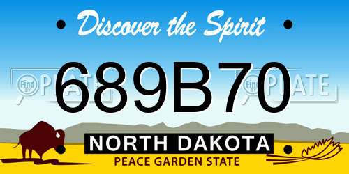 689B70 North Dakota License Plate