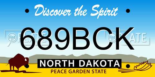 689BCK North Dakota License Plate