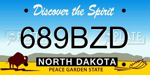689BZD North Dakota License Plate