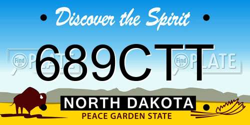 689CTT North Dakota License Plate