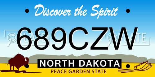 689CZW North Dakota License Plate