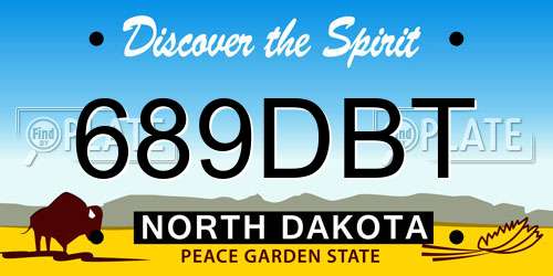 689DBT North Dakota License Plate