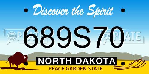 689S70 North Dakota License Plate