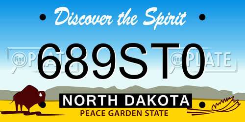 689ST0 North Dakota License Plate