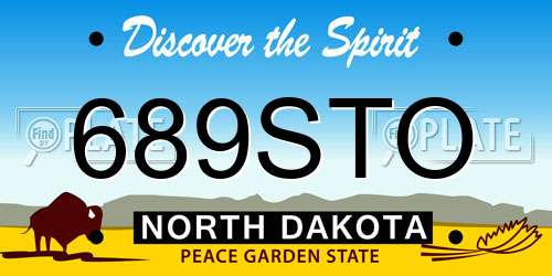 689STO North Dakota License Plate