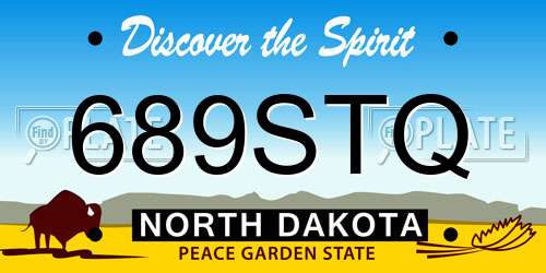 689STQ North Dakota License Plate