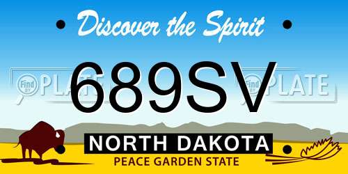 689SV North Dakota License Plate