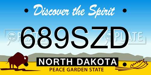 689SZD North Dakota License Plate