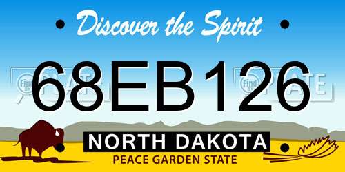68EB126 North Dakota License Plate