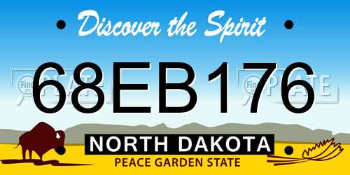 68EB176 North Dakota License Plate