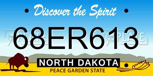68ER613 North Dakota License Plate