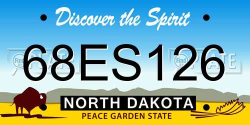 68ES126 North Dakota License Plate
