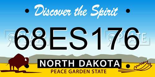 68ES176 North Dakota License Plate