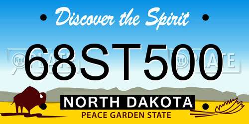 68ST500 North Dakota License Plate