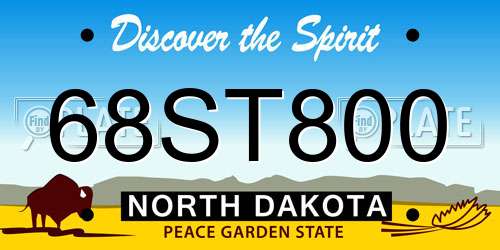 68ST800 North Dakota License Plate