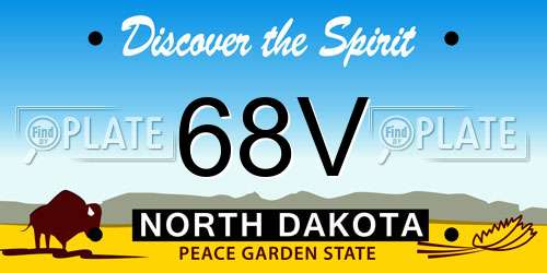 68V North Dakota License Plate