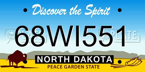 68WI551 North Dakota License Plate