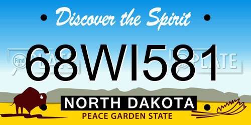68WI581 North Dakota License Plate