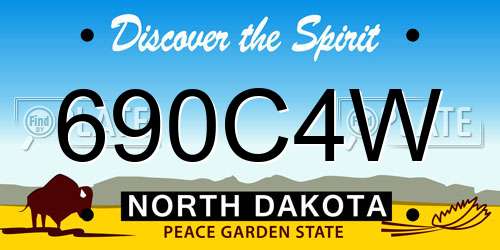 690C4W North Dakota License Plate