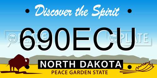690ECU North Dakota License Plate