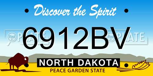 6912BV North Dakota License Plate
