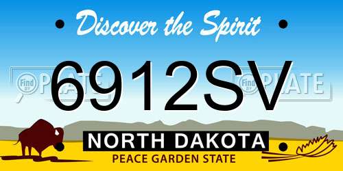 6912SV North Dakota License Plate