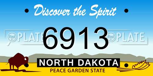 6913 North Dakota License Plate