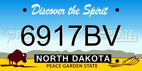 6917BV North Dakota License Plate