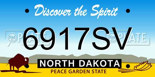 6917SV North Dakota License Plate
