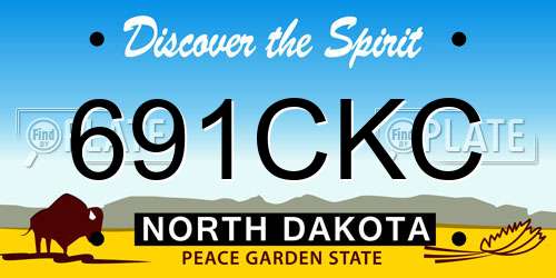 691CKC North Dakota License Plate