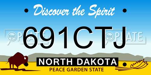 691CTJ North Dakota License Plate