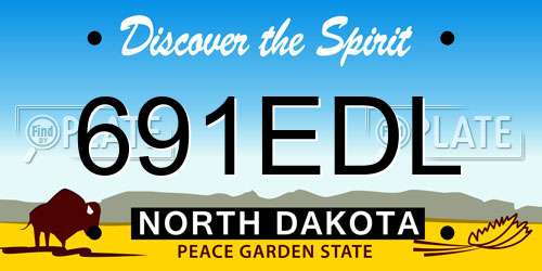 691EDL North Dakota License Plate