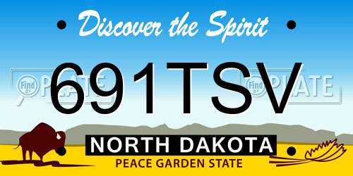 691TSV North Dakota License Plate