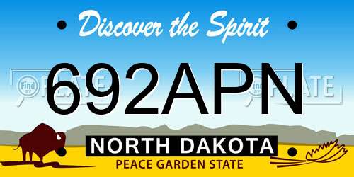 692APN North Dakota License Plate