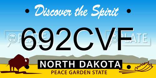692CVF North Dakota License Plate
