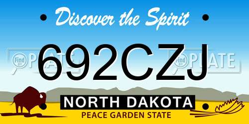 692CZJ North Dakota License Plate