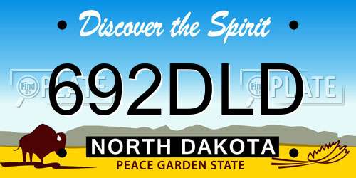 692DLD North Dakota License Plate