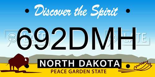 692DMH North Dakota License Plate