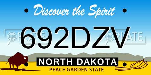 692DZV North Dakota License Plate