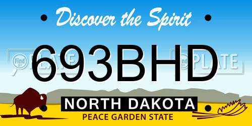 693BHD North Dakota License Plate