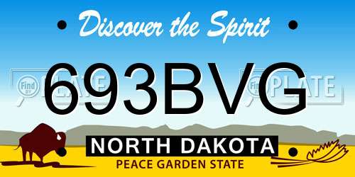 693BVG North Dakota License Plate