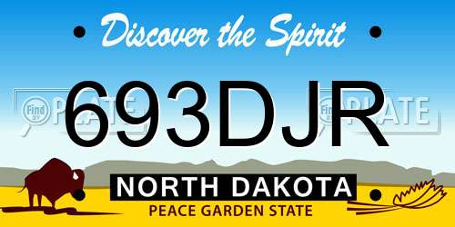 693DJR North Dakota License Plate