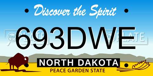 693DWE North Dakota License Plate